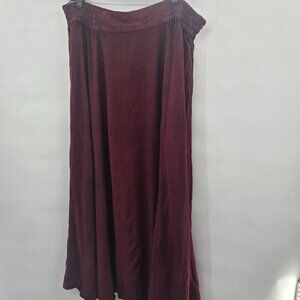 Holy clothing Burgundy Wine Maxi Skirt L/XL